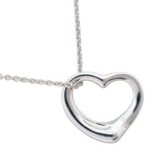 TIFFANY&Co. Open heart Necklace Elsa Peretti Silver925 heart 6.2g Women